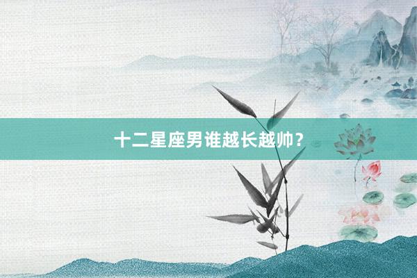 十二星座男谁越长越帅？